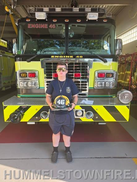 During our weekly training FF Makayla Fullerton was given her black front after completing all the requirements to be a qualified engine rider. 